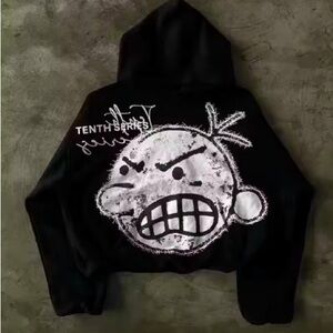 Black Graphic Hoodie with Bold Design